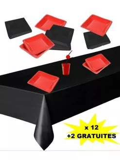 Assiettes Carrées X 12 + 2 Gratuites