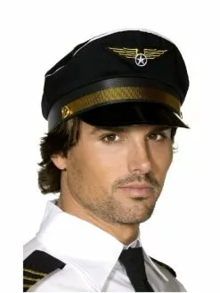 Casquette De Pilote D'avion Noire
