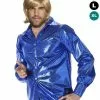 Chemise Claude François Paillettes Bleues -J. Valentine Catalog Vente chemise disco cloclo bleue